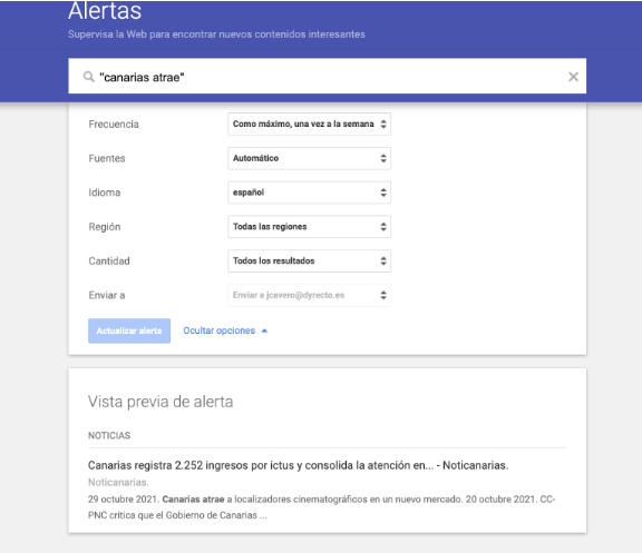 Google alerts para emprendedores