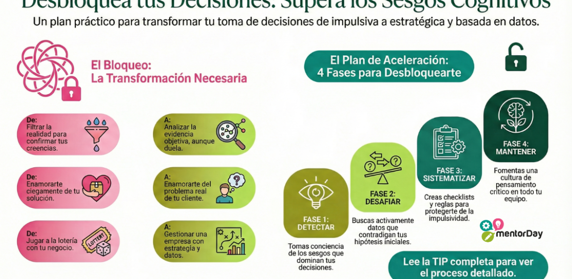Cómo superar el bloqueo de los sesgos cognitivos y tomar mejores decisiones empresariales 4.5 (150)