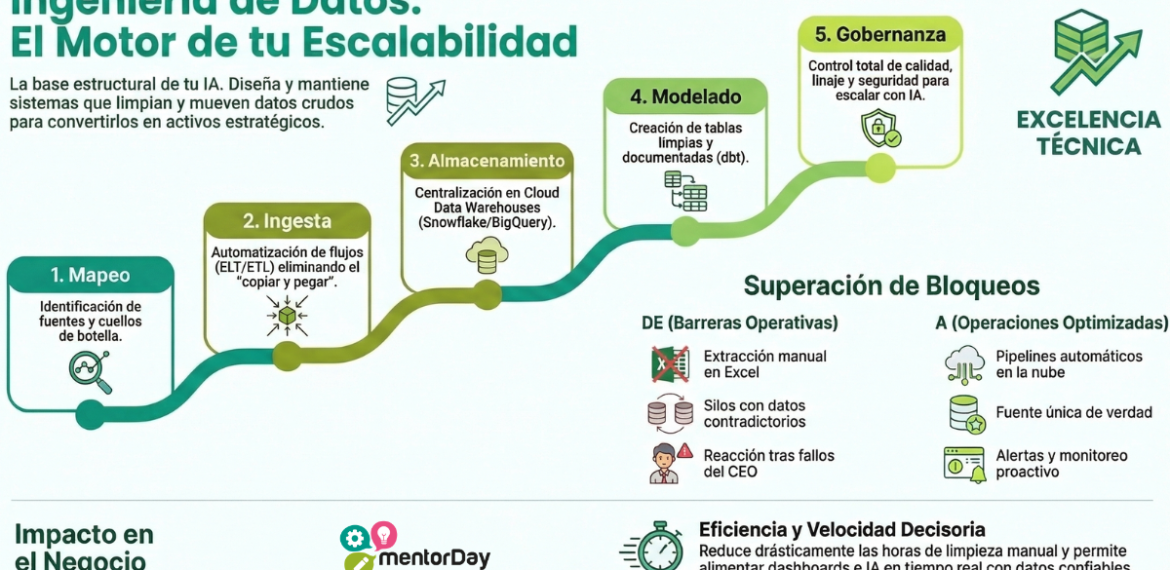 Ingeniería de datos para emprendedores: qué es y cómo aplicarla 4.9 (7)