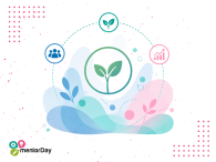 Ilustración sobre sostenibilidad en el emprendimiento social: empresa, territorio e impacto conectados