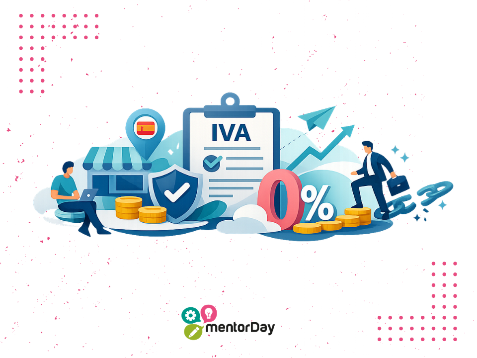 Ilustración sobre IVA franquiciado en España para autónomos y pequeños emprendedores