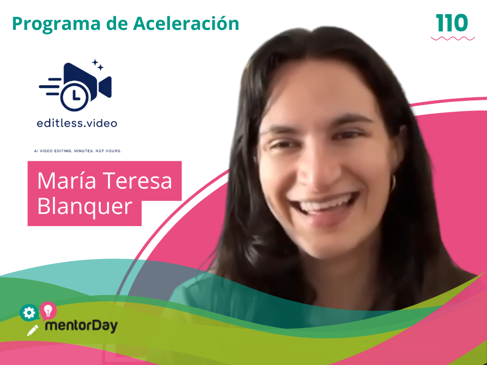 María Teresa Blanquer, ganadora de la edición 110 de mentorDay con el proyecto Foundeia, durante el DemoDay del programa de aceleración